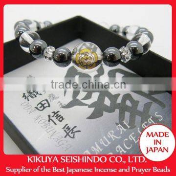 Oda Nobunaga bracelet, beautiful hematite and crystal natural stones bracelet, high quality jewelry natural stone bracelet