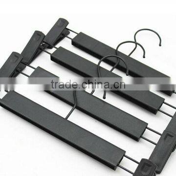 Adjustable Matting Black Plastic Pants Hanger With Clips, for Skit/Bottom photo-6
