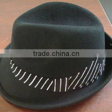 Men's fashion wool belt fedora hats