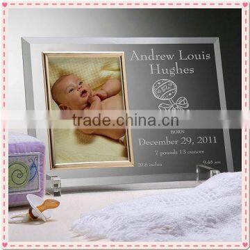 Clear Glass Birthday Photo Frame For Baby Souvenir