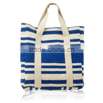 stripe canvas beach tote bag wholesale