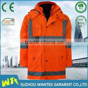 EN20471 300D Oxford winter Orange reflective Safety jackets