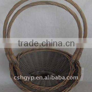 white wash willow basket