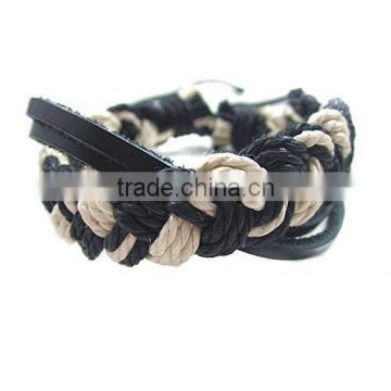 Color Mixed Briaded Ropes Leather Bracelet for Woman