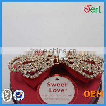 High Quality Copper Metal Pair Rhinestone Buckle For Wedding Invitation photo-3