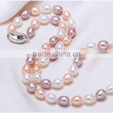Light Loose Excellent Quality White Round Freshwater Drop Pearl Necklace