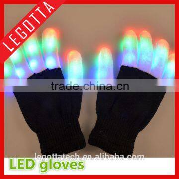Fancy unique design LED glittering cheering clap Halloween light gloves for party