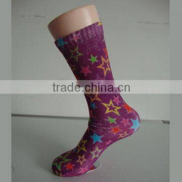 Haining GS Custom Colored Star Design 360 Degree Seamless Printing Cotton Men Sublimatiom Socks photo-3