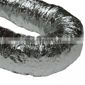 Double Ply Insulated Flexible Hoses Made of Aluminum Foil and PET Film, Insulated with Glass Wool Material