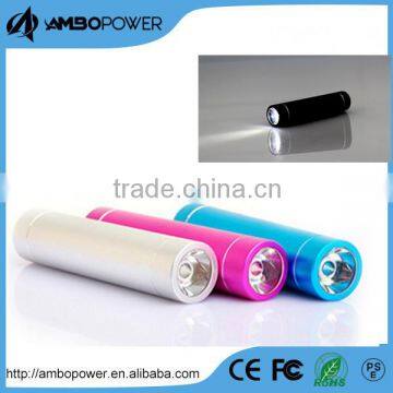 round 2200mah powerbank with led flashlight