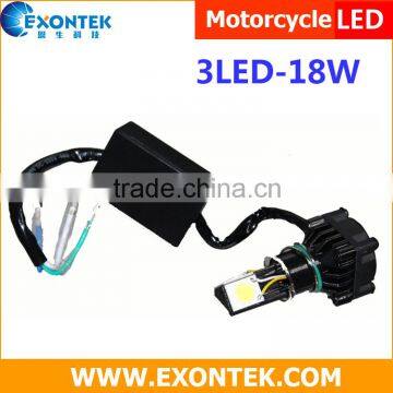 Wholesale LED headlight 3LED 18W for motorcycle, motorcycle light 3LED 18W, LED headlight for motorbike, with 3pcs LED