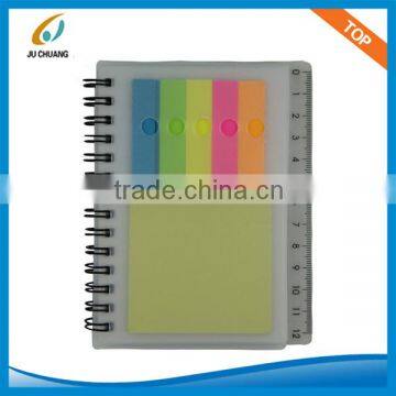 PP spiral notebook with sticky note pad