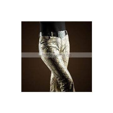 girls fashion snake skin leather pants,snake pattern pu leather pants,Golden snake skin shiny leggings, bright leather pants