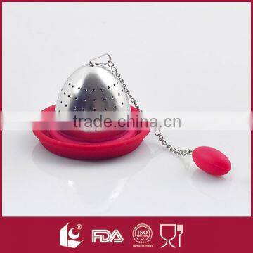 High quality tea infuser wholesale with stainless steel body, silicone top and drip tray