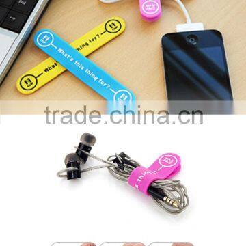 Stylish Silicone Cable Winder Mobile Phone Display Stand Memo/Paper/Money/Namecard Clip