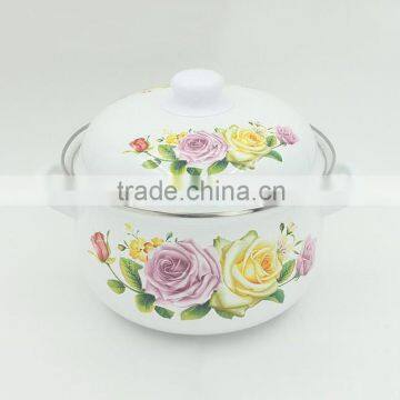 18/20/22/24/26/28cm Carbon Steel Enamel Casserole Cookware With Decoration