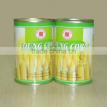 Canned baby corn in tin