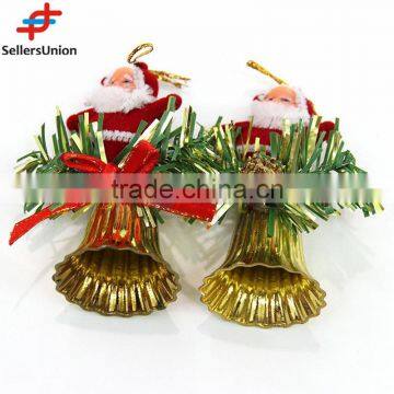 No.1 yiwu exporting agent wanted best sales 1 bag christmas tree decoration 2 pcs bell and santa claus set