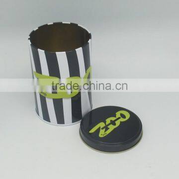 Wholesale food grade with Crackle Varnish round cylindric cylindrical tin box