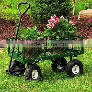 four wheel garden folding wagon cart flat trolley