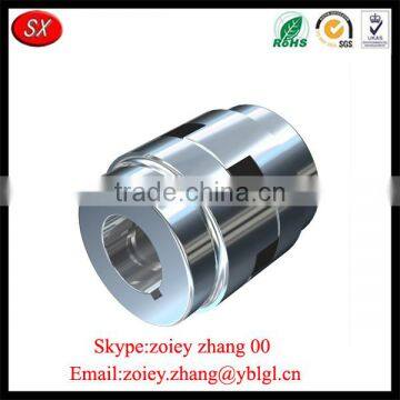 China Manufacturer Customized Made Precision Steel Shaft Coupling With White Galvanized