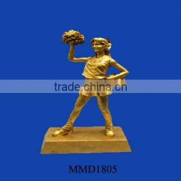 2013 New design custom resin girl trophy Cheerleader Figurine