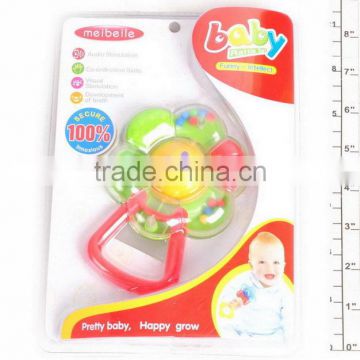 2014 hot selling plastic flower shape tambourine baby music toys