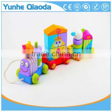 Colorful Wood Stocking Train Toys Animal Shape Blocks Education Gift photo-6