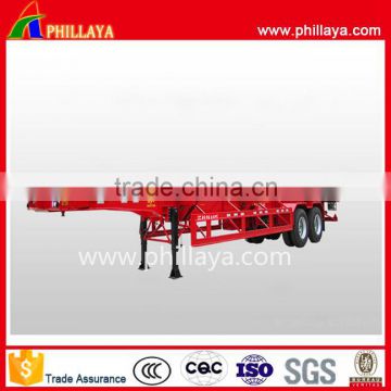 China Phillaya manufacture hot sale 2 or 3 axles shipping port flatbed 20ft 40ft skeleton semi trailer for sale