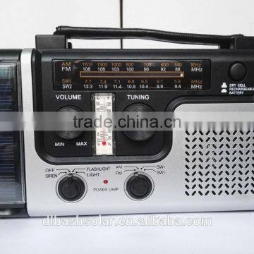 Portable AM/FM SW Weather Radio Solar/Dynamo Powered Flashlight photo-2