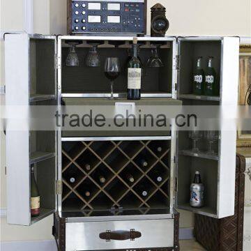 Foshan Factory Direct Sale High Quality American Antique Design Classic Wine Cabinet Covered by Aluminium for Livingroom photo-2