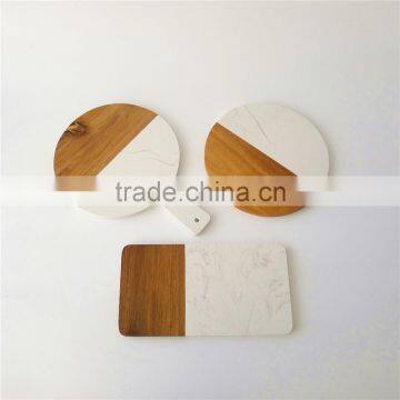 Kitchen Chopping Marble and Wooden Serving Board With Handle photo-4