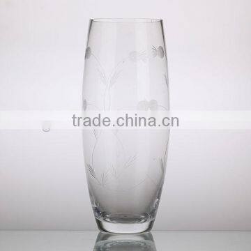 Tall Cube Glass Vase With Decorative Flowers photo-4