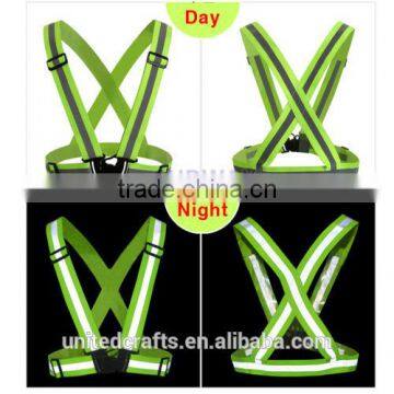 Night Running Cycling Working Safe Elastic Reflective Belt Vest Waistcoat Strap photo-5