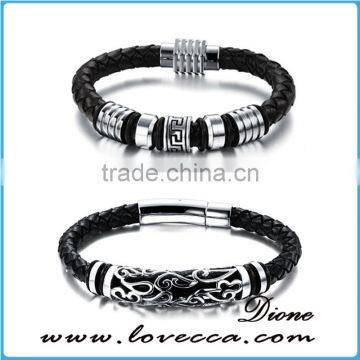 2017 Fashion Custom Logo Genuine Leather Bracelet Custom photo-2