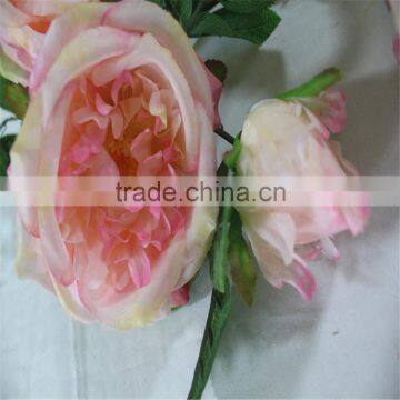 SJ20170008 Pink Peach Artificial Silk Flower Rose Bud photo-2