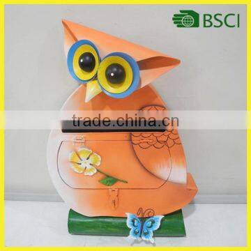 YS14989 handmade decoration metal owl mailbox home decoration