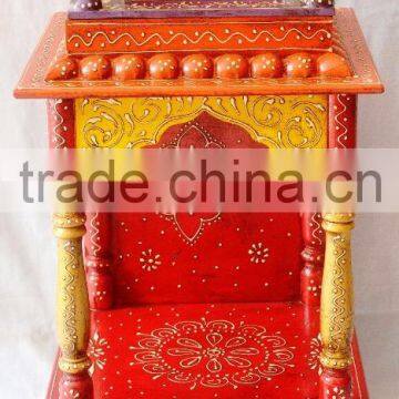 Hand Painted Mini Wooden Temple With 1 Drawer photo-4
