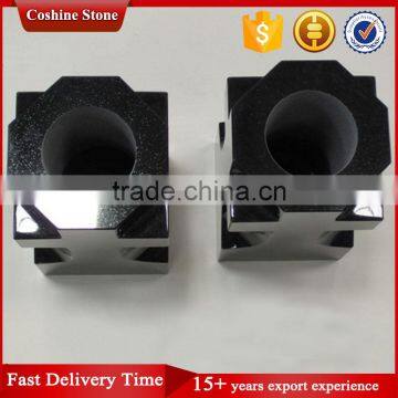 Shanxi Black Granite Cemetery Flower Vase For Headstone photo-2