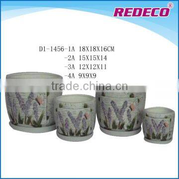 Ceramic mini flower pot with saucer