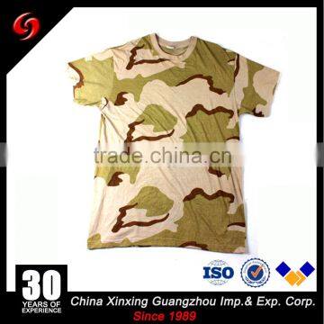 2017 New Wholesale 100% Cotton Collarless Men Woodland Camouflage Custom Tshirt photo-2