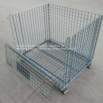 Industrial Wire Mesh Container Stackable Storage With Wheels