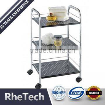 Metal Portable Standing 3 Tier Storage Rack for Hotel and Hospital