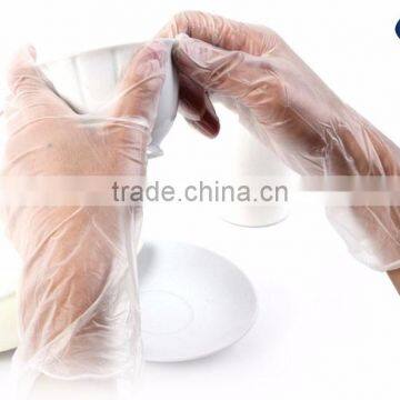 Clear & blue disposable gloves/medical vinyl gloves