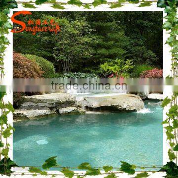 Factory Customized Artificial Fiverglass Decor Rock Waterfall Fountain photo-4