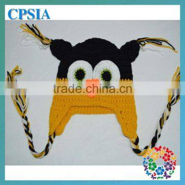 Infant owl hats baby hats with braid