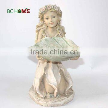 2017 new beautiful 15 inch statue resin Flower Fairy garden decoration