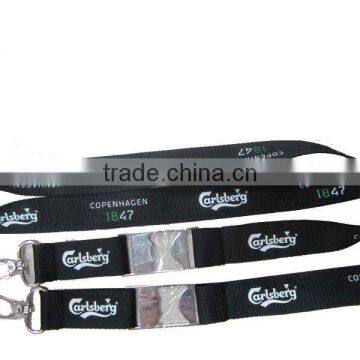 Polyester lanyard with bottle opener