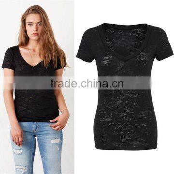 breathable t-shirts wholesale Lightweight BURNOUT V NECK T-SHIRT fashion 2017 summer v-neck jersey