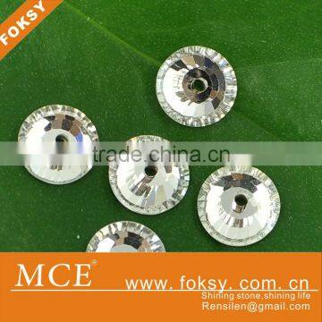 middle hole round shape DIY crystal shining sew on beads - FOKSY